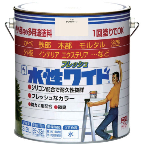 ニッぺ　水性フレッシュワイド　３．２Ｌ　オフホワイト　ＨＴＡ１２５−３．２　4976124026539　1 缶