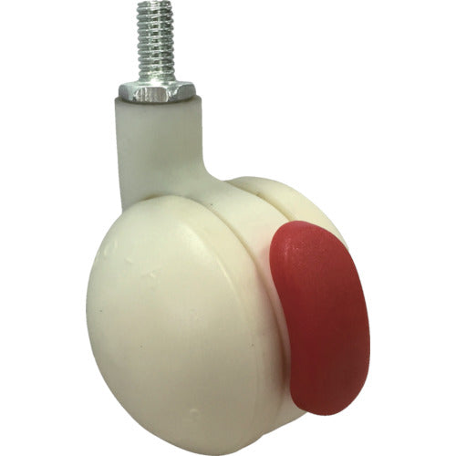 SAMSONG Design Double Wheel Caster "Bola" White Screw Swivel Stopper 5 BOLA-TS-50-W 1 piece