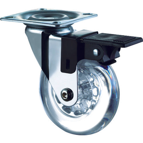 SAMSONG Design Clear Caster "Emma" Plate with Swivel Stopper EMMA-PS-35 1 pc