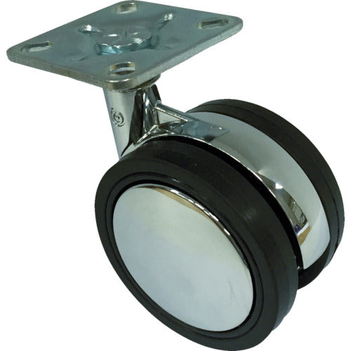 SAMSONG 디자인 쌍륜 캐스터 「Eva」 플레이트 자유자재 75 mm EVA-P-75 1개