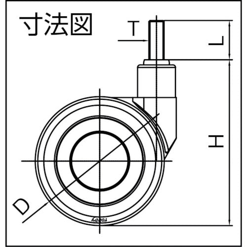 ＳＡＭＳＯＮＧ　デザイン双輪キャスター「Ｋｏｏ」　ネジ　自在　６５ｍｍ　KOO-T-65　1 個