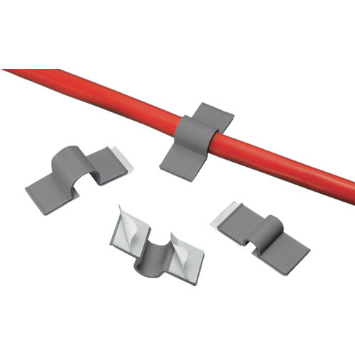 ＰＡＮＤＵＩＴ　固定具コードクリップ　ゴム系粘着テープ付き　グレー（１００個入）　A2C12-A-C8　1 袋