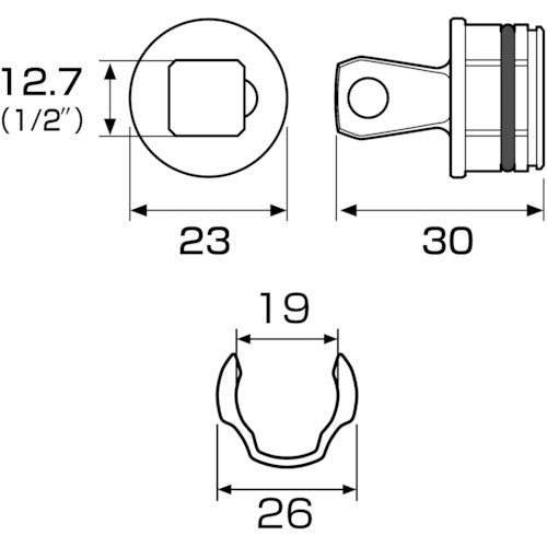 アネックス　オフセットアダプター　専用アダプター　差込角１２．７（１／２″）　AOA-19AD4　1 個