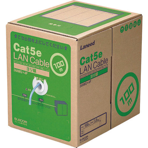 ELECOM RoHS Compliant LAN Cable CAT5E Twisted Wire 100m Blue LD-CT2/BU100YR 1 Box