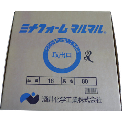 ミナ　弾性シーラントバックアップ材　ミナフォームマルマル　＃１８　１８ｍｍφ×８０ｍ　MM18　1 箱
