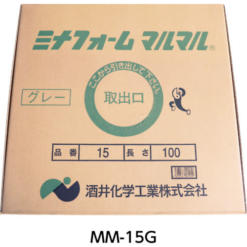 ミナ　弾性シーラントバックアップ材　ミナフォームマルマル　＃６　６ｍｍφ×２５０ｍ　グレー　MM-6G　1 箱