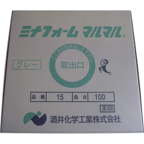 ミナ　弾性シーラントバックアップ材　ミナフォームマルマル　＃１５　１５ｍｍφ×１００ｍ　グレー　MM-15G　1 箱