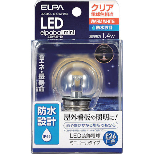 ELPA 전구(LED) LED 전구 G40형 방수 E26 밝기 55lm 클리어 전구 색 상당 LDG1CL-G-GWP256 1개