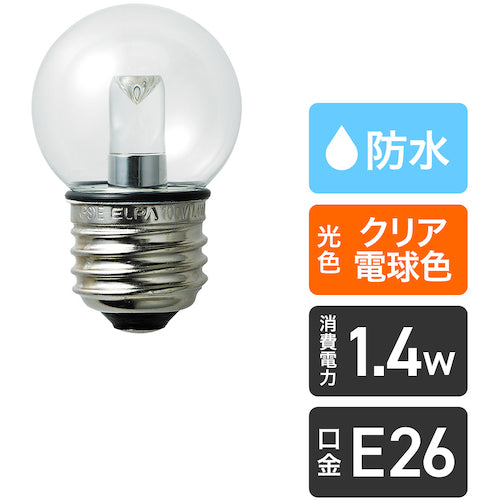 ELPA 전구(LED) LED 전구 G40형 방수 E26 밝기 55lm 클리어 전구 색 상당 LDG1CL-G-GWP256 1개