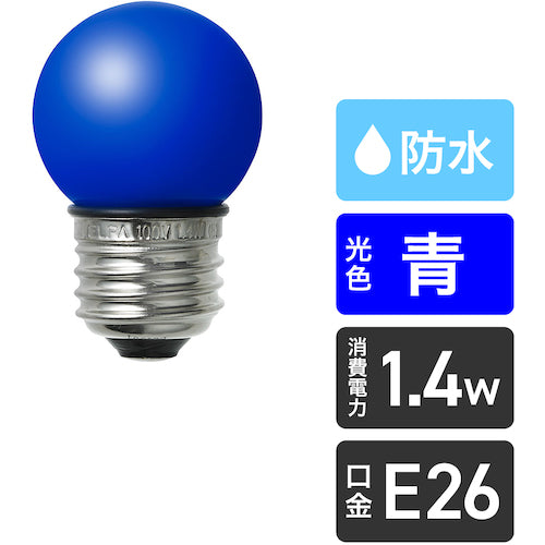 ELPA 전구(LED) LED 전구 G40형 방수 E26 파랑 LDG1B-G-GWP252 1개