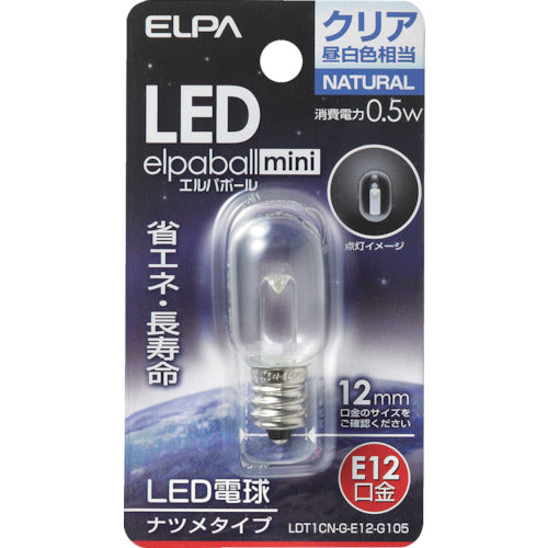 ＥＬＰＡ　ＬＥＤナツメ形Ｅ１２　LDT1CN-G-E12-G105　1 個