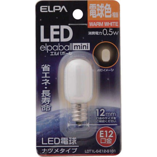 ＥＬＰＡ　ＬＥＤナツメ形Ｅ１２　LDT1L-G-E12-G101　1 個