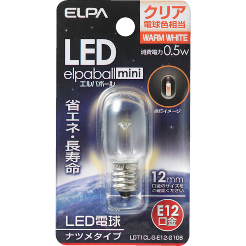 ＥＬＰＡ　ＬＥＤナツメ形Ｅ１２　LDT1CL-G-E12-G106　1 個