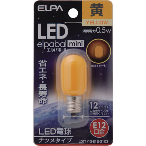 ＥＬＰＡ　ＬＥＤナツメ形Ｅ１２　LDT1Y-G-E12-G103　1 個