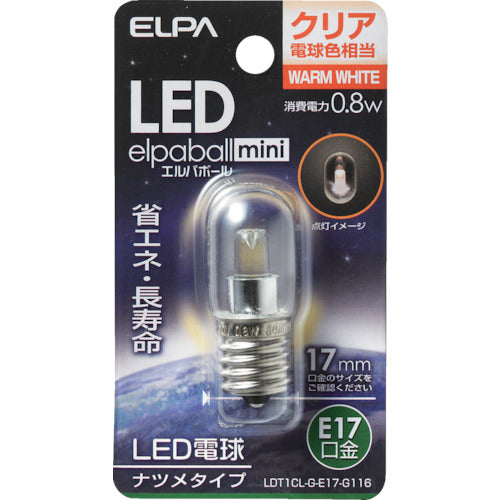 ＥＬＰＡ　ＬＥＤナツメ形Ｅ１７　LDT1CL-G-E17-G116　1 個