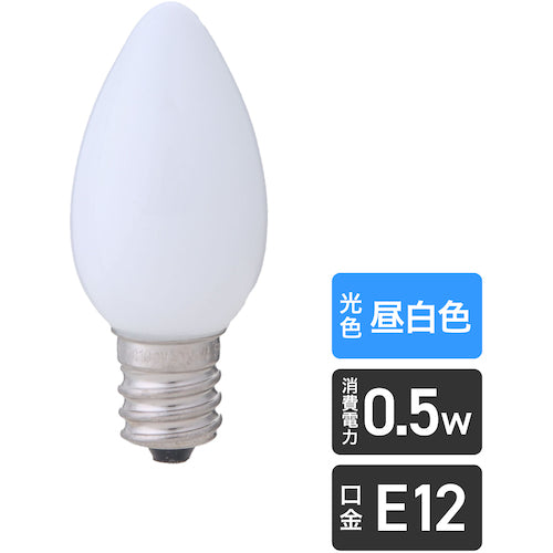 ＥＬＰＡ　電球（ＬＥＤ）　ＬＥＤ電球ローソク形Ｅ１２　明るさ１８ｌｍ　昼白色相当　LDC1N-G-E12-G300　1 個