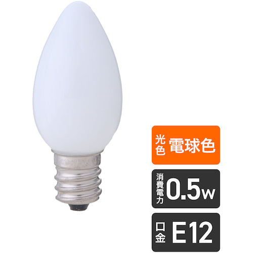 ＥＬＰＡ　電球（ＬＥＤ）　ＬＥＤ電球ローソク形Ｅ１２　明るさ１５ｌｍ　電球色相当　LDC1L-G-E12-G301　1 個