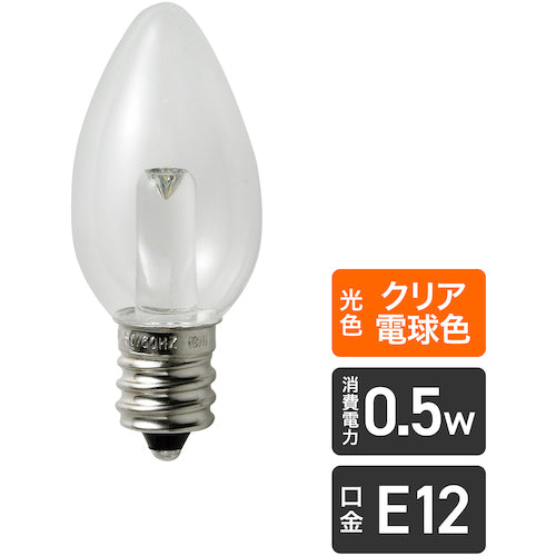 ELPA 전구(LED) LED 전구 로속 형태 E12 밝기 15lm 클리어 전구 색 상당 LDC1CL-G-E12-G306 1개
