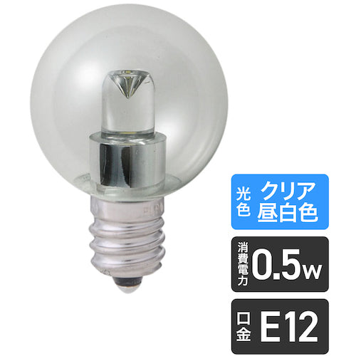 ELPA 전구(LED) LED 전구 G30형 E12 밝기 18lm 클리어 주백색 상당 LDG1CN-G-E12-G235 1개