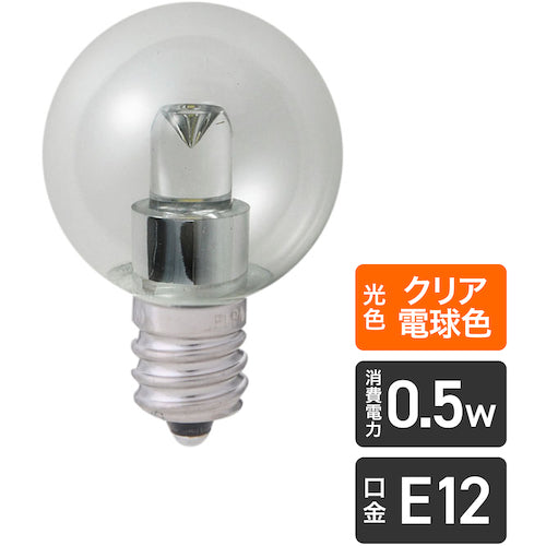 ELPA Bulb (LED) LED Bulb G30 E12 Brightness 15lm Clear Bulb Color Equivalent LDG1CL-G-E12-G236 1 pc