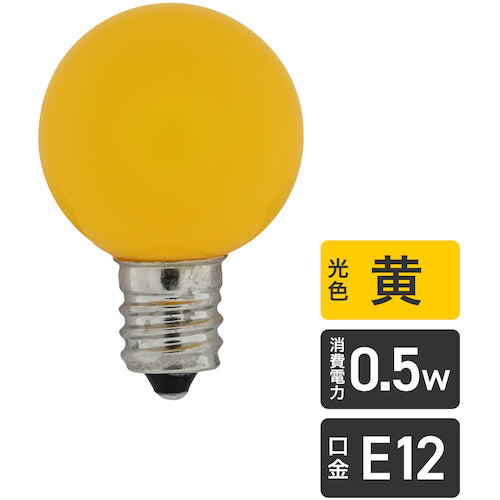 ＥＬＰＡ　電球（ＬＥＤ）　ＬＥＤ電球Ｇ３０形Ｅ１２　黄　LDG1Y-G-E12-G233　1 個