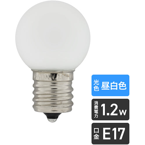 ＥＬＰＡ　電球（ＬＥＤ）　ＬＥＤ電球Ｇ３０形Ｅ１７　明るさ５５ｌｍ　昼白色相当　LDG1N-G-E17-G240　1 個