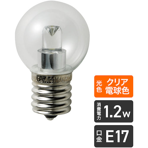 ELPA 전구(LED) LED 전구 G30형 E17 밝기 45lm 클리어 전구 색 상당 LDG1CL-G-E17-G246 1개