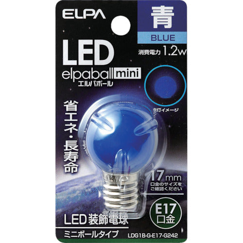 ELPA 전구(LED) LED 전구 G30형 E17 파랑 LDG1B-G-E17-G242 1개