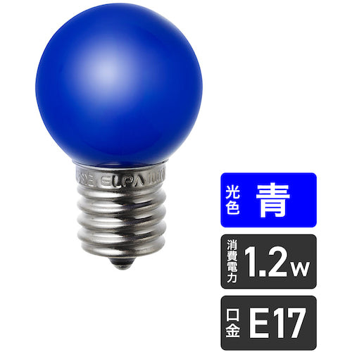 ELPA 전구(LED) LED 전구 G30형 E17 파랑 LDG1B-G-E17-G242 1개