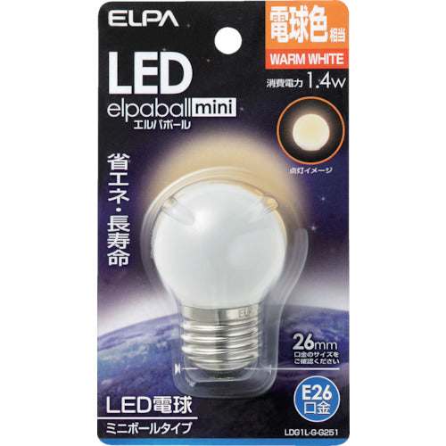 ＥＬＰＡ　ＬＥＤ電球Ｇ４０形Ｅ２６　LDG1L-G-G251　1 個