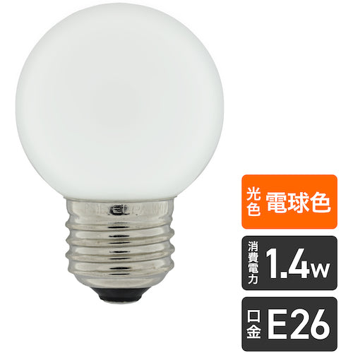 ＥＬＰＡ　電球（ＬＥＤ）　ＬＥＤ電球Ｇ５０形Ｅ２６　明るさ５５ｌｍ　電球色相当　LDG1L-G-G271　1 個