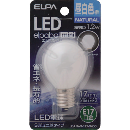 ＥＬＰＡ　電球（ＬＥＤ）　ＬＥＤ電球Ｓ形Ｅ１７　明るさ５５ｌｍ　昼白色相当　LDA1N-G-E17-G450　1 個