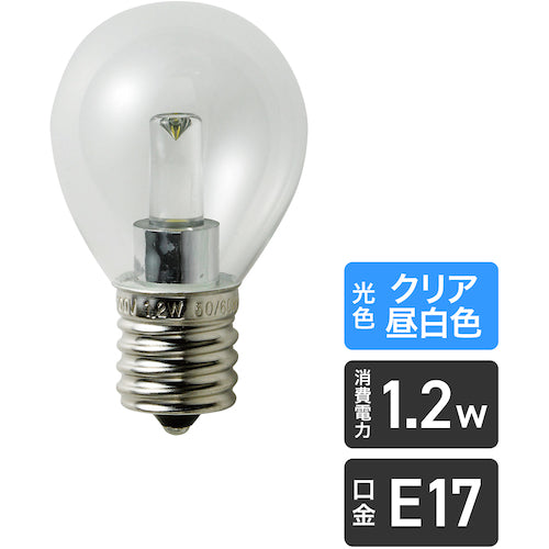 ＥＬＰＡ　電球（ＬＥＤ）　ＬＥＤ電球Ｓ形Ｅ１７　明るさ５５ｌｍ　クリア昼白色相当　LDA1CN-G-E17-G455　1 個