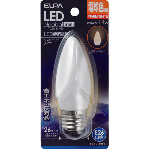 ELPA 전구(LED) LED 전구 샹들리에 E26 밝기 60lm 전구 색 상당 LDC1L-G-G332 1개