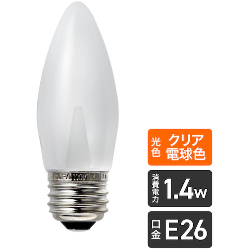 ＥＬＰＡ　電球（ＬＥＤ）　ＬＥＤ電球シャンデリアＥ２６　明るさ６０ｌｍ　クリア電球色相当　LDC1CL-G-G337　1 個