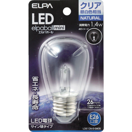 ＥＬＰＡ　ＬＥＤ電球サイン球Ｅ２６　LDS1CN-G-G905　1 個