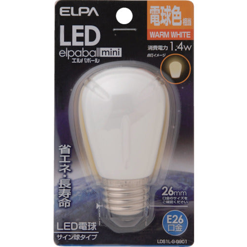 ＥＬＰＡ　ＬＥＤ電球サイン球Ｅ２６　LDS1L-G-G901　1 個