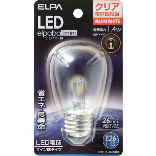 ＥＬＰＡ　ＬＥＤ電球サイン球Ｅ２６　LDS1CL-G-G906　1 個