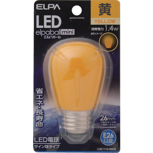 ＥＬＰＡ　ＬＥＤ電球サイン球Ｅ２６　LDS1Y-G-G903　1 個