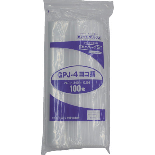 セイニチ　「ユニパックＧＰ」Ｊ−４　ヨコ長　２４０×３４０×０．０４　１００枚　GP J-4 YOKONAGA　1 袋