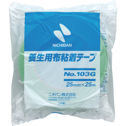 ニチバン　養生用布粘着テープ１０３Ｇ−２５（ライトグリーン）　２５ｍｍ×２５ｍ　103G-25　1 巻