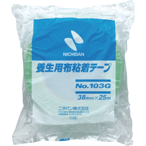 ニチバン　養生用布粘着テープ１０３Ｇー３８（ライトグリーン）　３８ｍｍ×２５ｍ　103G-38　1 巻