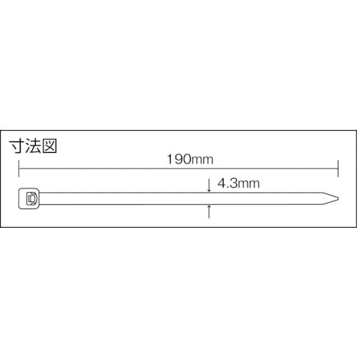 ユタカメイク　結束タイ　ケーブルタイ３０入　４．３ｍｍ×１９０ｍｍ　ブラック　KO-25　1 袋