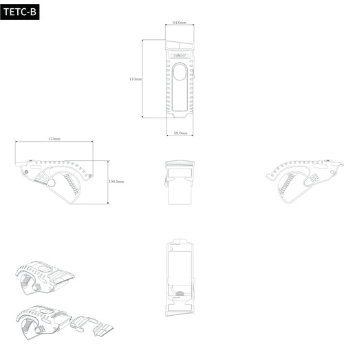 ＴＲＵＳＣＯ　樹脂製エルゴテープカッター　スカイブルー色　TETC-B　1 個