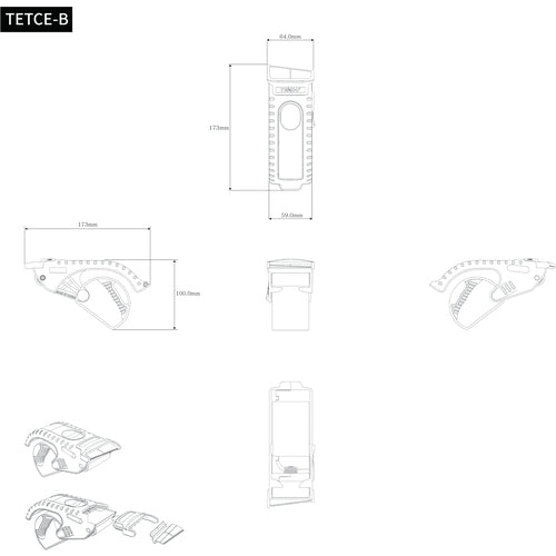 ＴＲＵＳＣＯ　樹脂製エルゴテープカッター　エコノミ―タイプ　スカイブルー色　TETCE-B　1 個