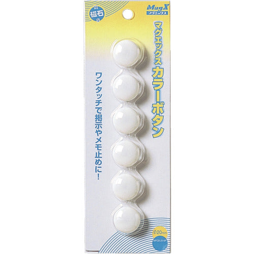 Mag-X Color Button 20Φ6P - White MFCB-20-6P-W 1 PK