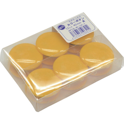 마그엑스 컬러 버튼 40 파이 황 12개들이 MFCB-40-12P-Y 1 PK