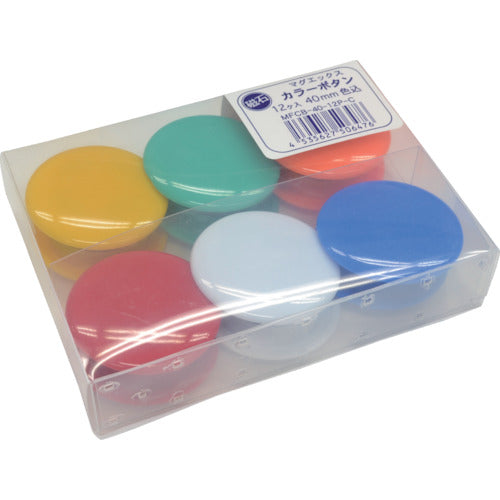 マグエックス　カラーボタン　４０パイ　色込み　１２個入り　MFCB-40-12P-C　1 PK