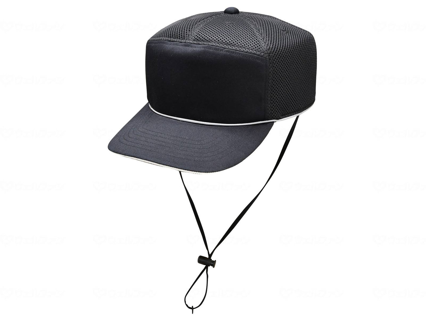 キヨタおでかけﾍｯﾄﾞｶﾞｰﾄﾞ　ﾒｯｼｭｷｬｯﾌﾟﾀｲﾌﾟ反射材付 ﾌﾞﾗｯｸ SS