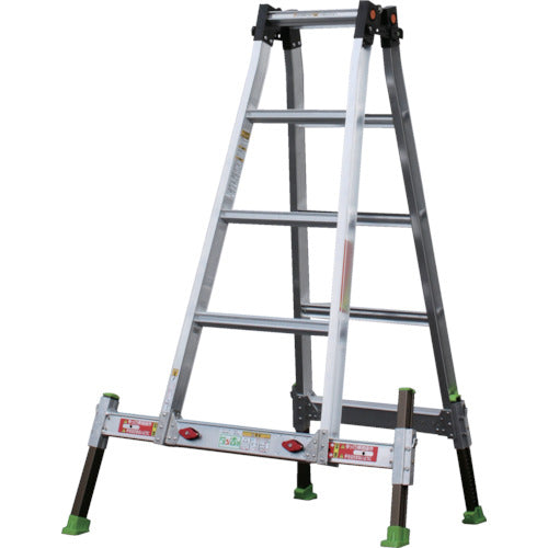 NAKAO Dankichi D-180 Multipurpose Stepladder with Built-in Outriggers, 4 Legs, Extendable, H=1800, D-180, 1 Unit